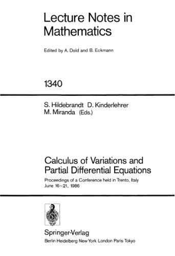 Calculus of Variations and Partial Differential Equations. Proc. conf. Trento, 1986