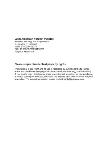 Latin American Foreign Policies: Between Ideology and Pragmatism