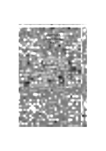 Quintilian Institutio Oratoria: Book 2 (Bk. 2)  
