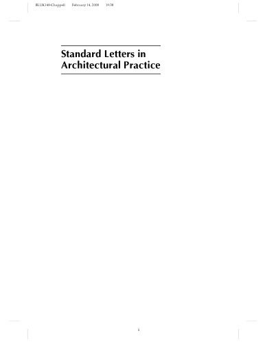 Standard Letters in Architectural Practice