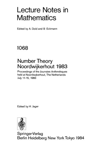 Number Theory, Noordwijkerhout 1983
