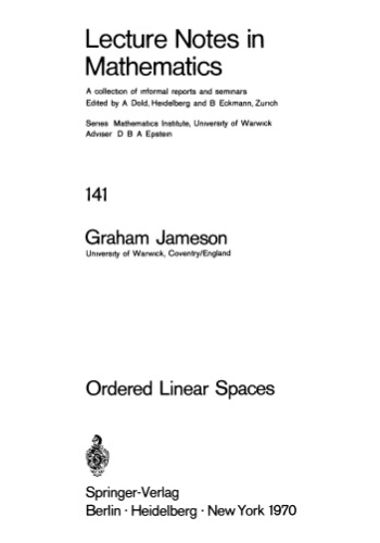 Ordered linear spaces