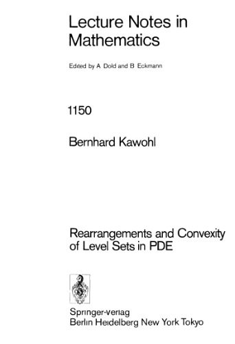 Rearrangements and Convexity of Level Sets in PDE