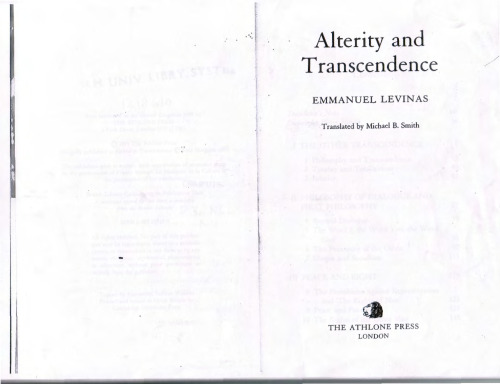 Alterity and Transcendence  