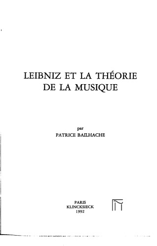Leibniz et la théorie de la musique