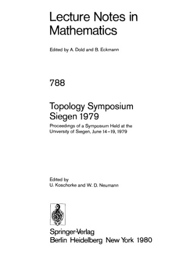 Topology Symposium Siegen 1979