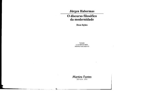 Discurso filosófico da modernidade: doze lições