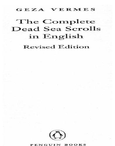 The Complete Dead Sea Scrolls in English, Revised Edition (Penguin Classics)