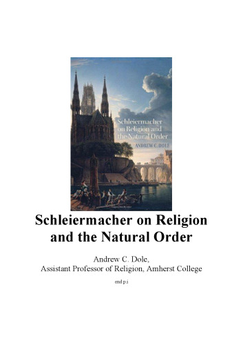 Schleiermacher on Religion and the Natural Order