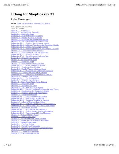 Erlang for Skeptics rev 31