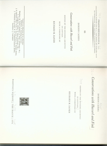 Conversations with Husserl and Fink