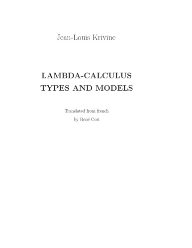 Lambda-calculus, types and models