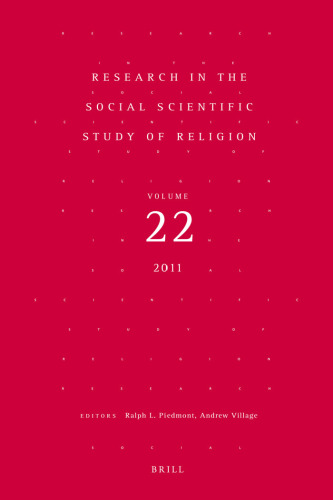 Research in the Social Scientific Study of Religion