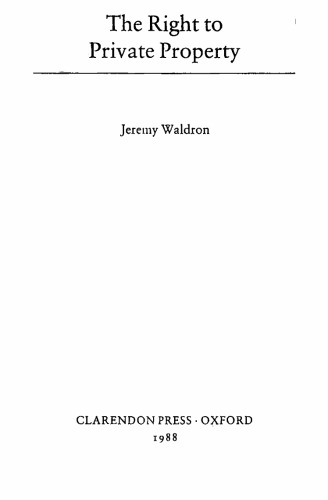 The Right to Private Property