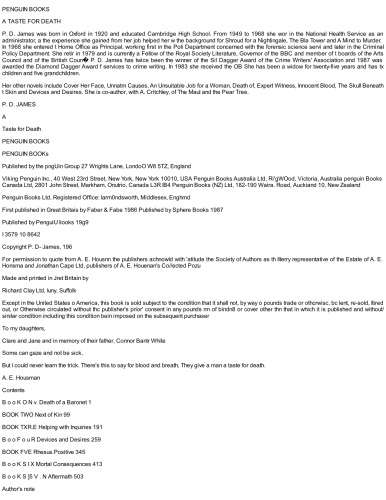 A Taste for Death (Adam Dalgliesh Mysteries 7)  