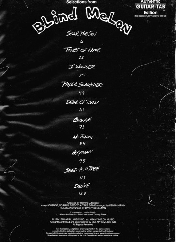Blind Melon: Authentic Guitar TAB