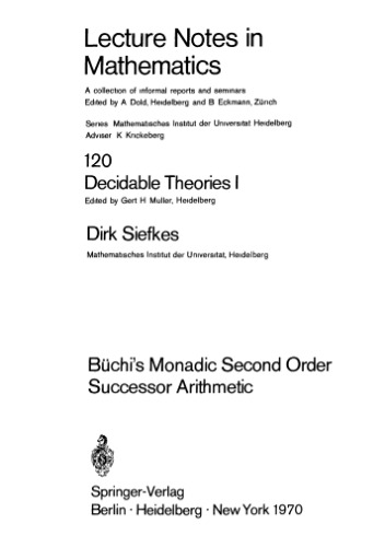 Decidable Theories I