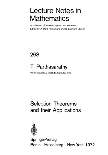 Selection Theorems and their Applications