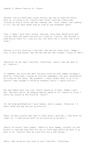 Easter Term at St. Clares