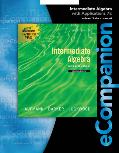 eCompanion for Intermediate Algebra with Applications, 7th Edition  