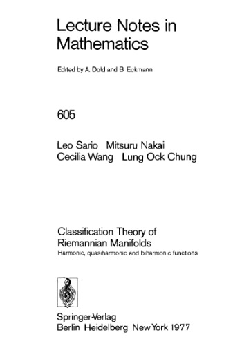 Classification Theory of Riemannian Manifolds