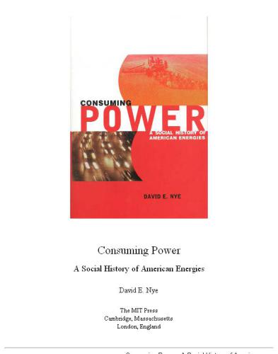 Consuming power: a social history of American energies