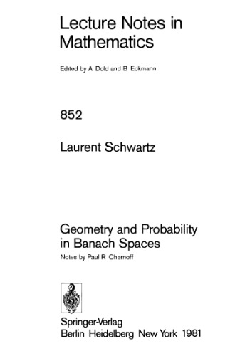 Geometry and Probability in Banach Spaces