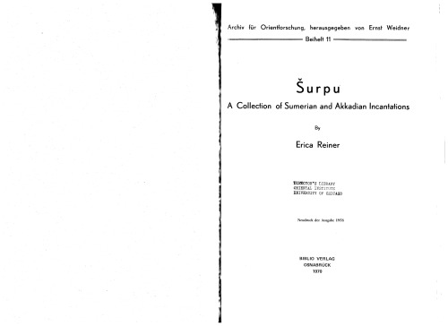 Šurpu: A collection of Sumerian and Akkadian incantations