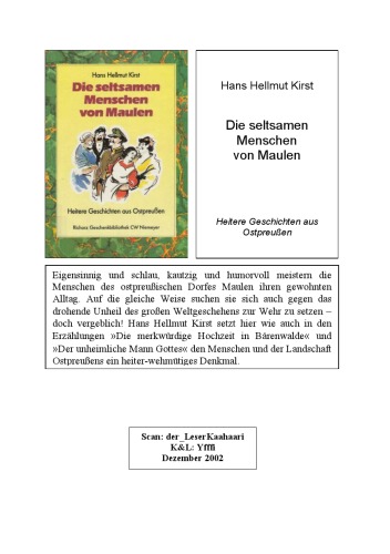 Die seltsamen Menschen von Maulen. Heitere Geschichten aus Ostpreußen  