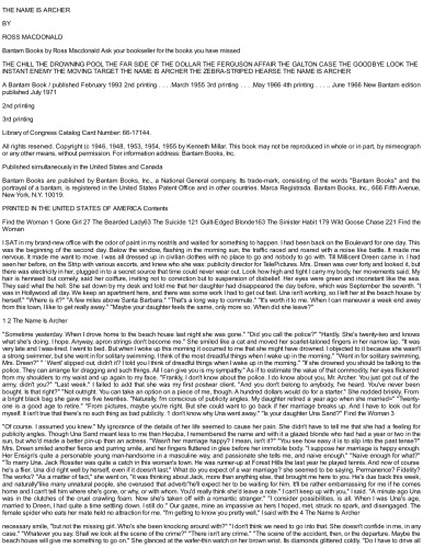 The Name Is Archer (Lew Archer Short Stories)