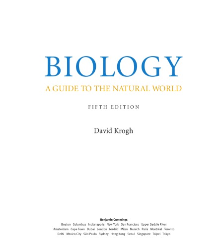 Biology: A Guide to the Natural World (5th Edition)  