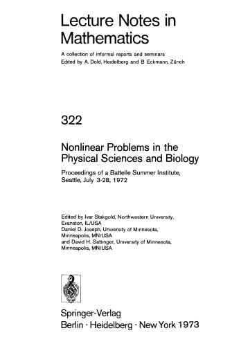 Nonlinear Problems in the Physical Sciences and Biology