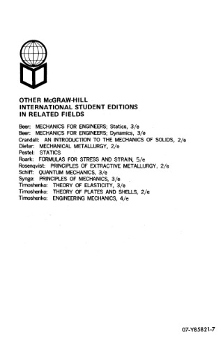 Theory of Elastic Stability, International Student Edition, Second edition