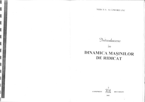 Introducere în dinamica maşinilor de ridicat