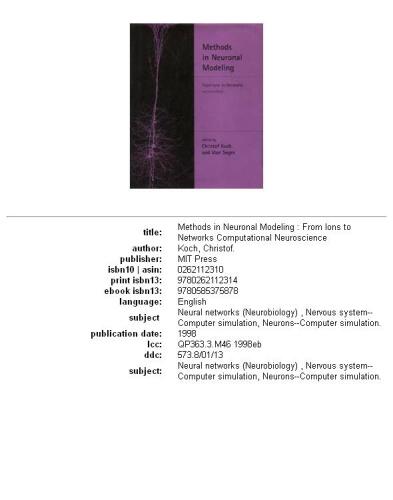 Methods in neuronal modeling: from ions to networks  