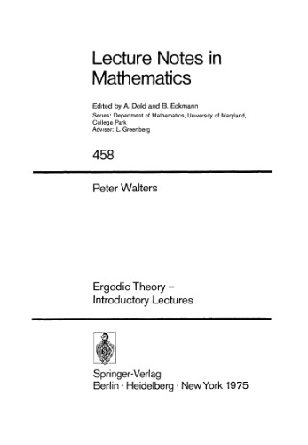 Ergodic Theory - Introductory Lectures