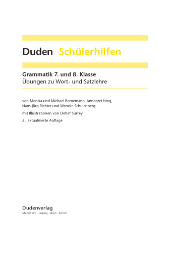 Duden Schülerhilfen, Grammatik, 7. und 8. Klasse  