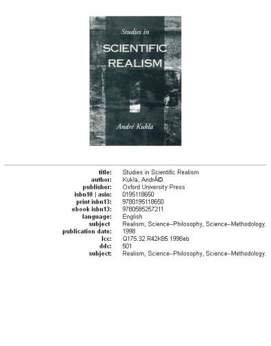 Studies in scientific realism  