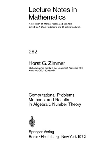 Computational Problems, Methods and Results in Algebraic Number Theory