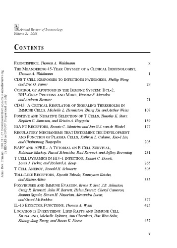 Annual Review of Immunology Volume 21 2003  