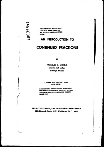 An Introduction to continued fractions