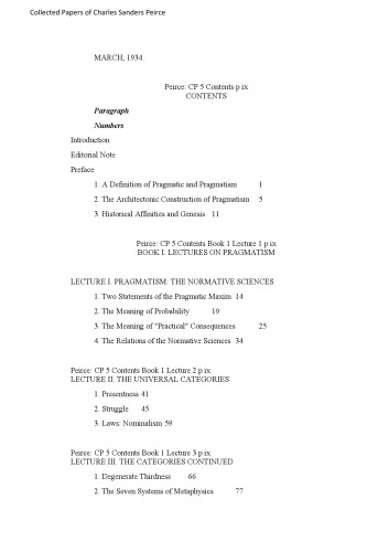 Lectures on Pragmatism (1903)  