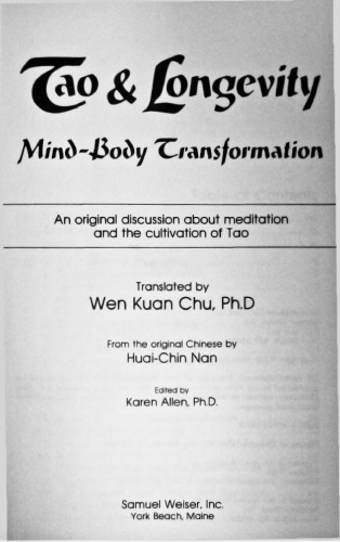 Tao & Longevity: Mind-Body Transformation  