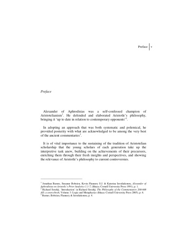 La sillogistica di Alessandro di Afrodisia: Sillogistica categorica e sillogistica modale nel commento agli Analitici Primi di Aristotele. Prefazione di Paul Thom.