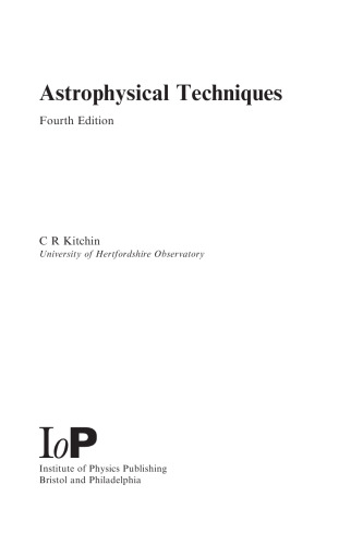Astrophysical techniques