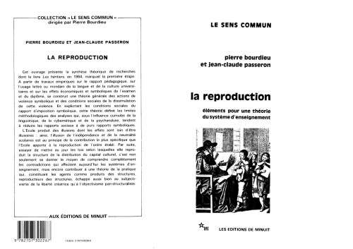La reproduction. Éléments pour une théorie du système d'enseignement
