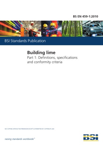 EN 459 -1 and 2 Building lime  