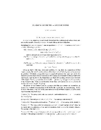 Classical geometry (lecture notes)