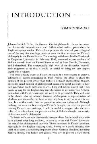 Fichte: Historical Contexts Contemporary Controversies