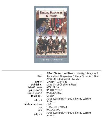 Rifles, Blankets, and Beads: Identity, History, and the Northern Athapaskan Potlatch